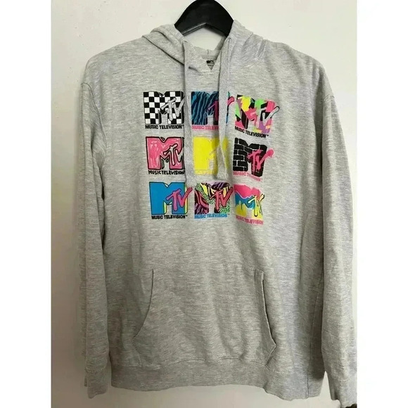 MTV Other - Vintage Music Television MTV Hoodie Gray Classic Graphic Retro Youth Size XL